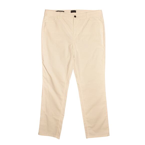 TALBOTS $99 Ivory Velveteen Straight Leg Pant Stretch Size 16P - Picture 1 of 4